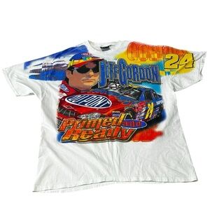 Vintage Chase Y2K Jeff Gordon #24 NASCAR Dupont All Over Graphic T Shirt XL